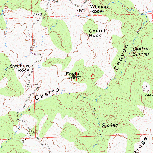Topographic Map of Eagle Rock, CA
