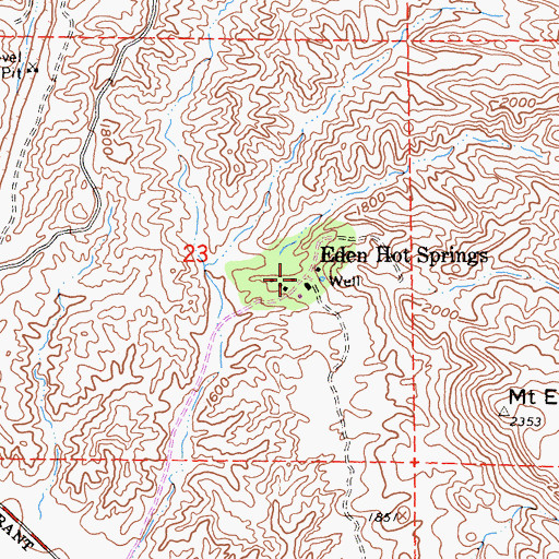 Topographic Map of Eden Hot Springs, CA