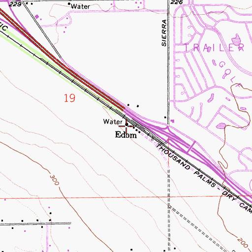 Topographic Map of Edom, CA