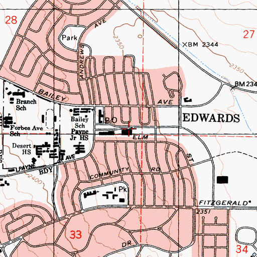 Topographic Map of Edwards, CA