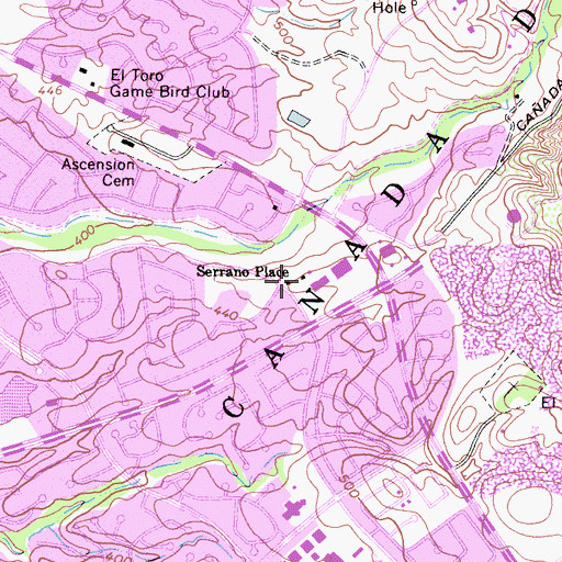 Topographic Map of Lake Forest, CA