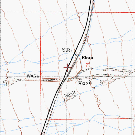 Topographic Map of Elora, CA
