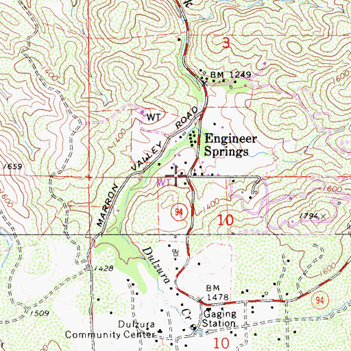 Topographic Map of Engineer Springs, CA