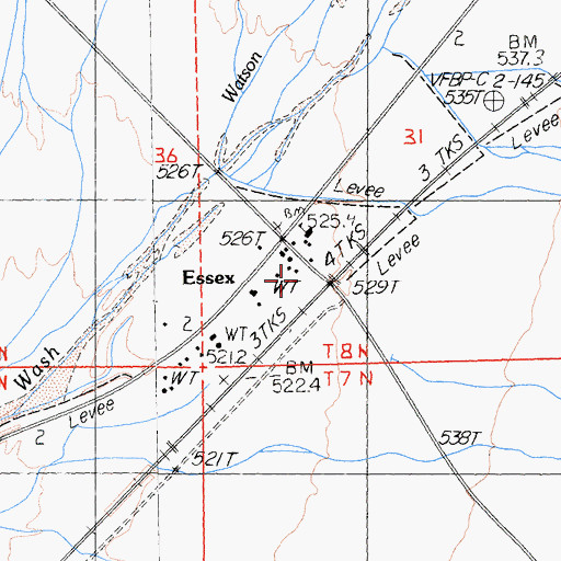 Topographic Map of Essex, CA