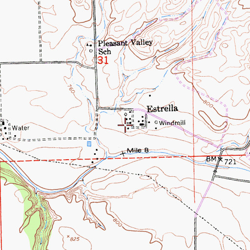 Topographic Map of Estrella, CA