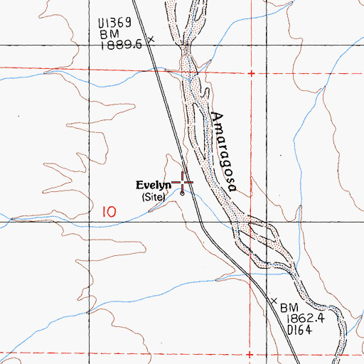 Topographic Map of Evelyn, CA