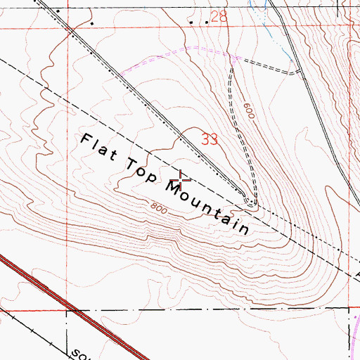 Topographic Map of Flat Top Mountain, CA