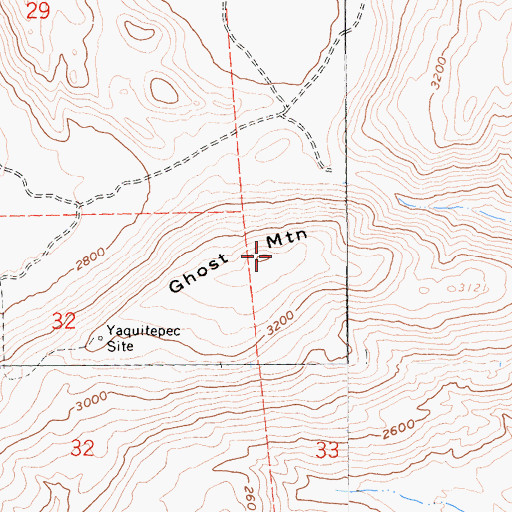 Topographic Map of Ghost Mountain, CA