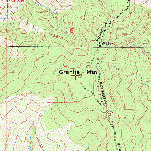 Topographic Map of Granite Mountain, CA