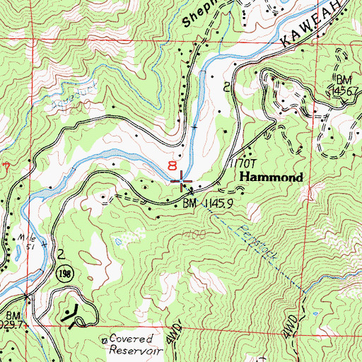 Topographic Map of Hammond, CA