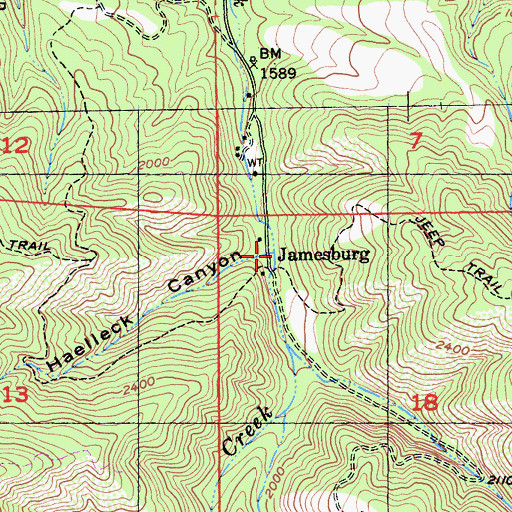 Topographic Map of Jamesburg, CA