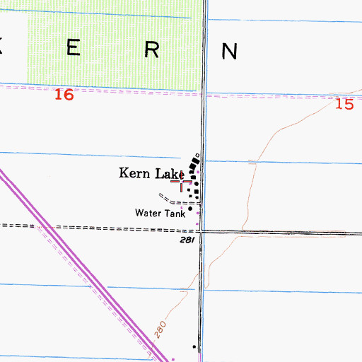 Topographic Map of Kern Lake, CA