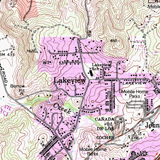 Topographic Map of Lakeview, CA
