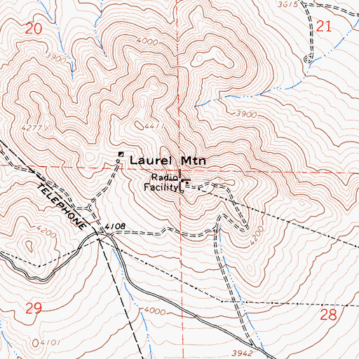 Topographic Map of Laurel Mountain, CA
