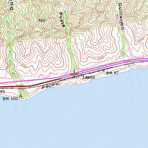 Topographic Map of Lento, CA