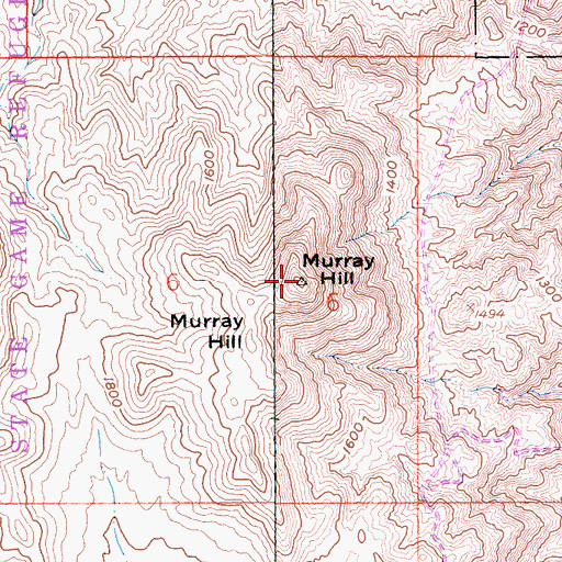 Topographic Map of Murray Hill, CA