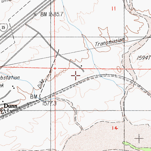Topographic Map of New Dunn, CA