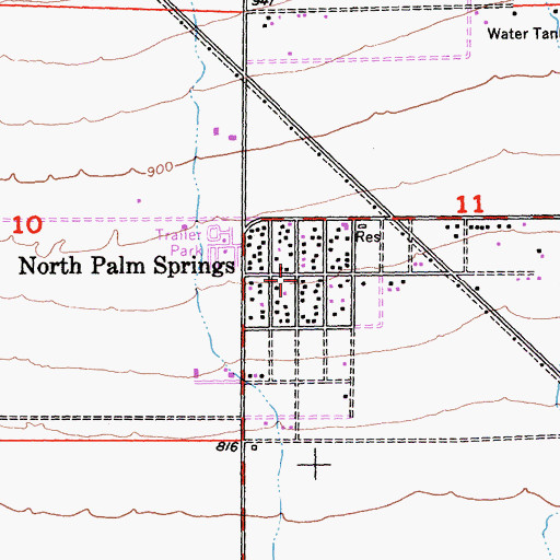 Topographic Map of North Palm Springs, CA