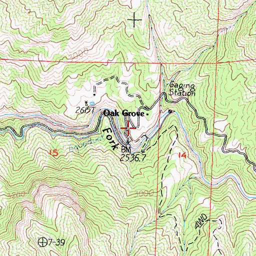 Topographic Map of Oak Grove, CA