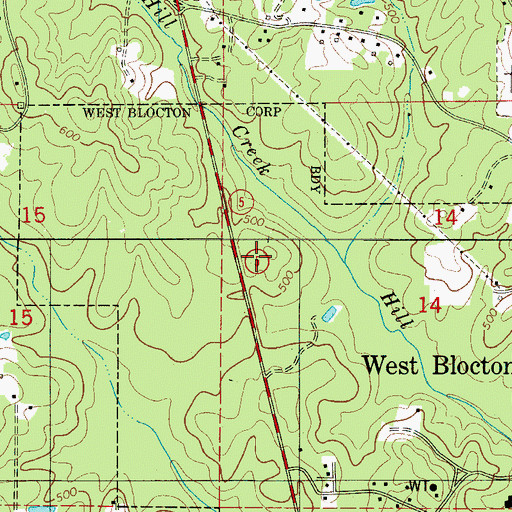 Topographic Map of West Blocton Division, AL