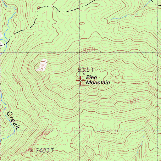 Topographic Map of Pine Mountain, CA