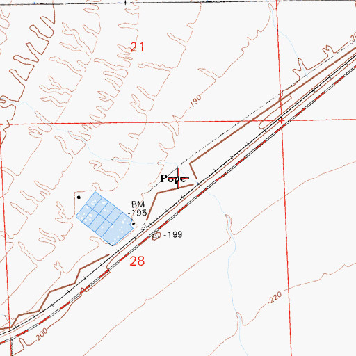 Topographic Map of Pope, CA