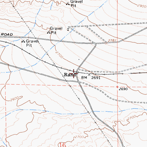 Topographic Map of Rand, CA