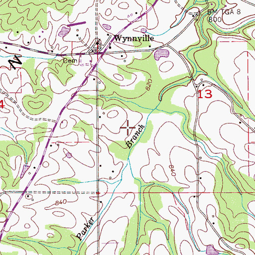 Topographic Map of Clarence Division, AL