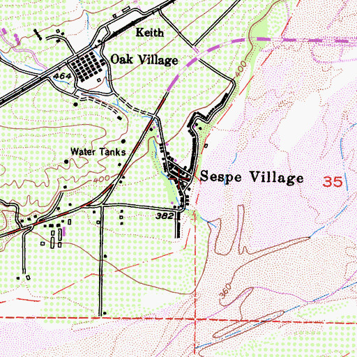 Topographic Map of Sespe Village, CA