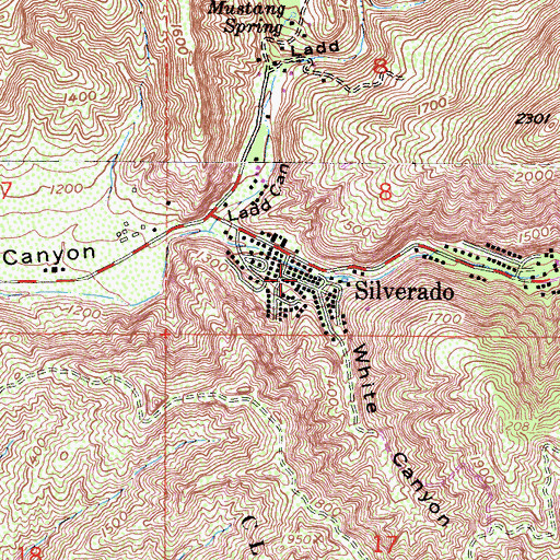 Topographic Map of Silverado, CA