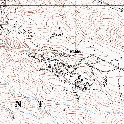 Topographic Map of Skidoo (historical), CA