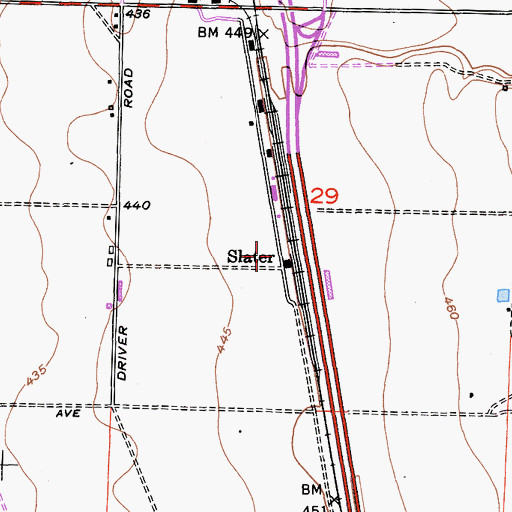 Topographic Map of Slater, CA