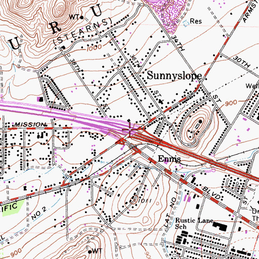 Topographic Map of Sunnyslope, CA