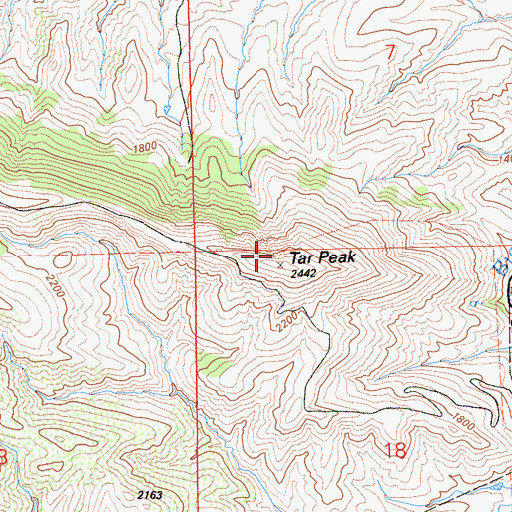 Topographic Map of Tar Peak, CA