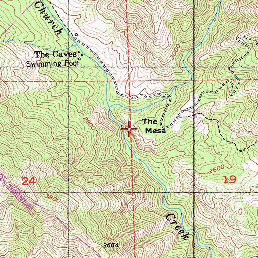 Topographic Map of The Mesa, CA