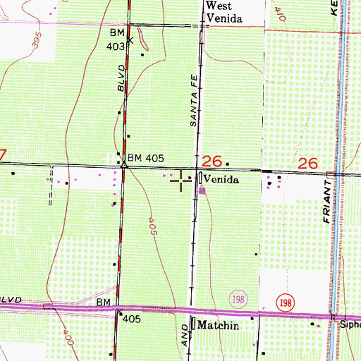 Topographic Map of Venida, CA