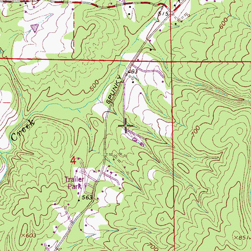 Topographic Map of Locust Fork Division, AL