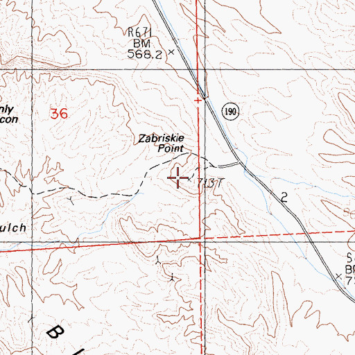 Topographic Map of Zabriskie Point, CA