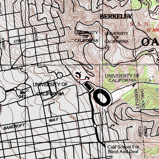 Topographic Map of Bowles Hall, CA