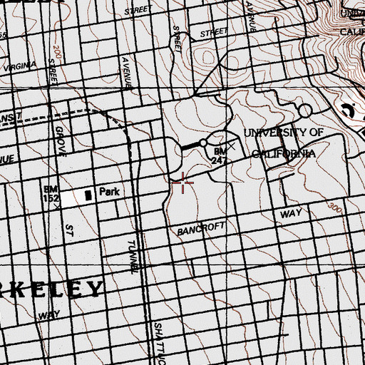Topographic Map of Callaghan Hall, CA