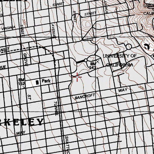 Topographic Map of Callaghan Hall, CA