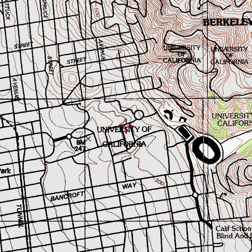Topographic Map of Campbell Hall, CA