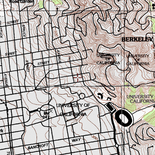 Topographic Map of Cloyne Court, CA