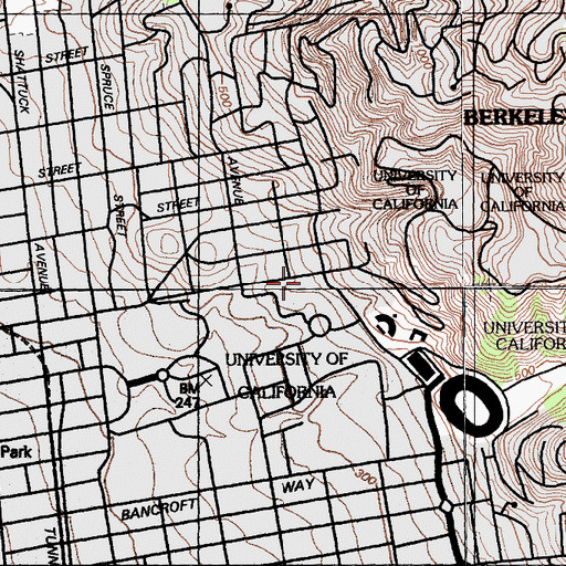 Topographic Map of Cory Hall, CA