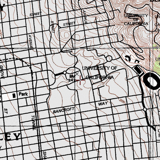 Topographic Map of Durant Hall, CA