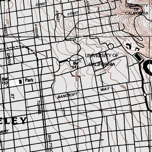 Topographic Map of Dwinelle Annex, CA