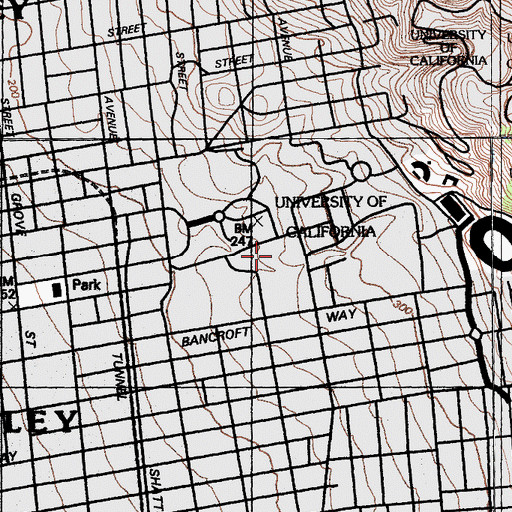 Topographic Map of Dwinelle Hall, CA