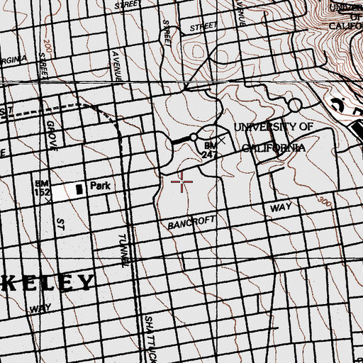 Topographic Map of Evans Field, CA