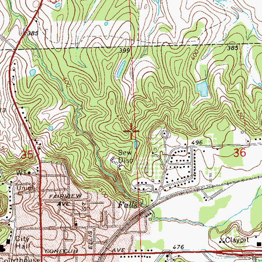 Topographic Map of Union Springs Division, AL