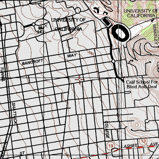 Topographic Map of First Church of Christ Scientist, CA